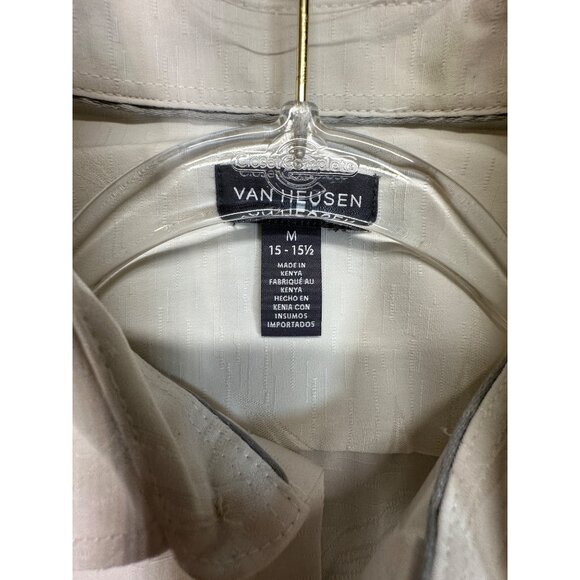 Van Heusen Mens Classic Fit Air Temperature Activated Short Sleeve Shirt Beige M - Picture 4 of 7